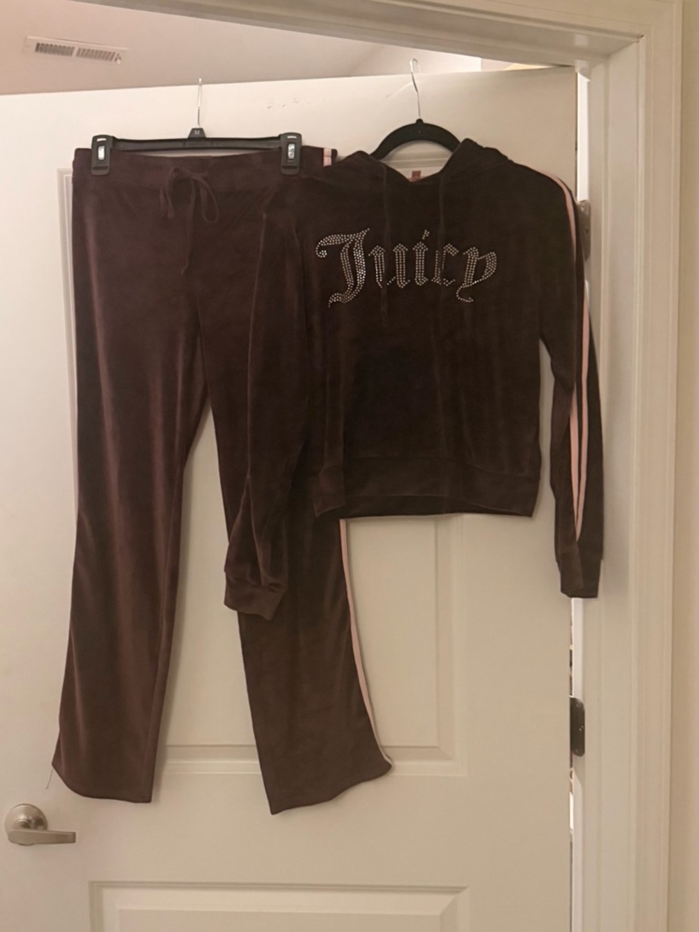 Juicy Couture Purple Velour Hoodie with Crystal Detail